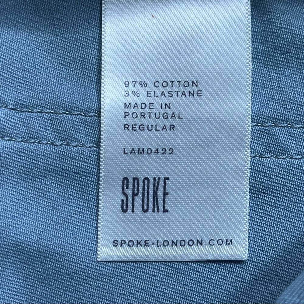 Spoke 5 Pocket Pants Mens 37x30 Powder Blue FIVES Build B Chino Button Fly - Picture 9 of 15